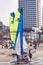 Sailing sport and other active lifestyle in beach season in Tel Aviv