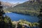 Sailing on St Moritz lake, view above Engadine, Graubunden, Switzerland