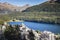 Sailing on St Moritz lake, view above Engadine, Graubunden, Switzerland