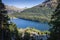 Sailing on St Moritz lake, view above Engadine, Graubunden, Switzerland