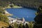 Sailing on St Moritz lake, view above Engadine, Graubunden, Switzerland