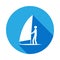 sailing surfing icon with long shadow. Element of sport icon with long shadow.Signs and symbols collection icon for websites, web