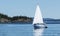 Sailing though Frenchman Bay Maine and lobster buoys