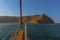 Sailing towards the island of Thirasia, Santorini