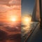 sailing trip sea breezes sunsets Hyper-realistic textures generative AI