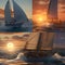 sailing trip sea breezes sunsets Hyper-realistic textures two generative AI
