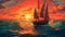 Sailing into Twilight: A Voyage of Colors