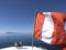 Sailing under the Peruvian flag on Lake Titicaca