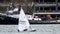 Sailing In Winter On Budd Inlet, Puget Sound, Olympia Washington