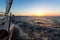 Sailing yacht in the Aegean sea during twilight. Travel.