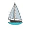 Sailing yacht boat sketch vector illustration