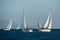 Sailing yacht boats regatta at the Aegean Sea.