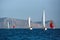 Sailing yacht boats in regatta at the Aegean Sea