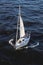 Sailing yacht crosses the waters of the Gulf of Finland