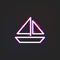 Sailing yacht glytch icon. Simple thin line, outline vector of web icons for ui and ux, website or mobile application