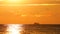 Sailing yacht and golden sea sunrise