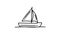 Sailing Yacht line icon on the Alpha Channel