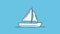 Sailing Yacht line icon on the Alpha Channel