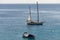 Sailing yacht mooring in Rhodes, Aegean, Greece