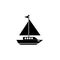 Sailing yacht solid icon, travel tourism