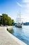 Sailing yacht in Stockholm marina, Sweden