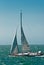 Sailing yacht under full sail off nantucket island