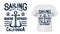 Sailing and yachting club t-shirt vector print