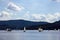 Sailing yachts on Lipno lake, Czech Republic.