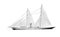 Sailling Boat illustration. Engraving illustration.