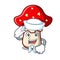 Sailor amanita mushroom character cartoon