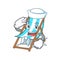 Sailor beach chair character cartoon