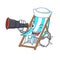 Sailor with binocular beach chair mascot cartoon
