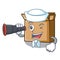 Sailor with binocular cardboard isolated with in the mascot