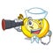 Sailor with binocular CD player mascot cartoon