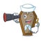 Sailor with binocular coffin mascot cartoon style