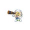 Sailor with binocular gear shape circle with cartoon character