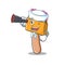 Sailor with binocular paint brush isolated in the cartoon