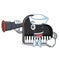 Sailor with binocular piano mascot cartoon style