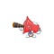 Sailor with binocular red loudspeaker mascot on white background