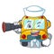 Sailor with binocular school bus mascot cartoon