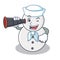 Sailor with binocular snowman character cartoon style