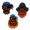 Sailor and captain pirates heads