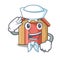 Sailor cartoon funny dog house with dish