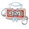 Sailor closed sign isolated with the mascot