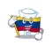 Sailor colombia flag kept in cartoon cupboard