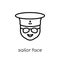 Sailor face icon. Trendy modern flat linear vector Sailor face i