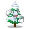 Sailor firs with snow of beautiful cartoon