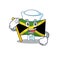 Sailor flag jamaica isolated with the cartoon