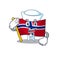 Sailor flag norway character shaped on cartoon