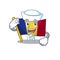 Sailor flag romania isolated with the mascot